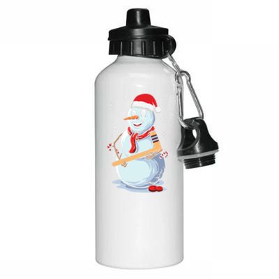 Icehockey Player Snow Ice Hockey Stick Winter Sports Gift Aluminum Water Bottle