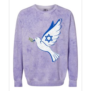 Israel Pro Support Stand Strong Peace Love Jewish  Colorblast Crewneck Sweatshirt