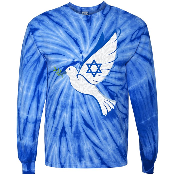 Israel Pro Support Stand Strong Peace Love Jewish  Tie-Dye Long Sleeve Shirt