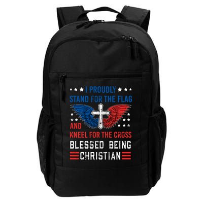 I Proudly Stand For The Flag And Kneel For The Cross Usa Gift Backpack