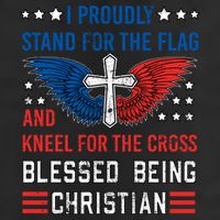 I Proudly Stand For The Flag And Kneel For The Cross Usa Gift Golf Towel
