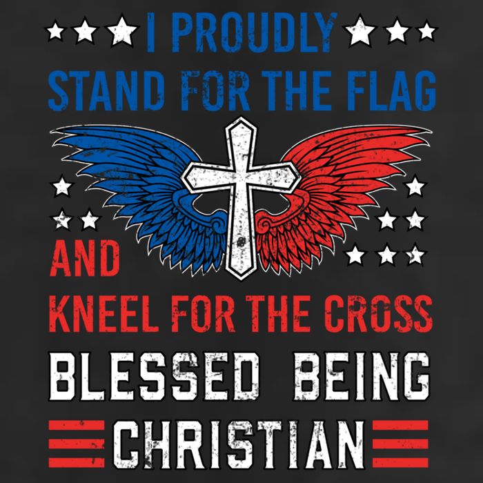 I Proudly Stand For The Flag And Kneel For The Cross Usa Gift Golf Towel