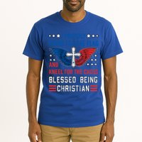 I Proudly Stand For The Flag And Kneel For The Cross Usa Gift Tall T-Shirt