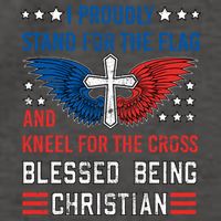 I Proudly Stand For The Flag And Kneel For The Cross Usa Gift Vector Backpack