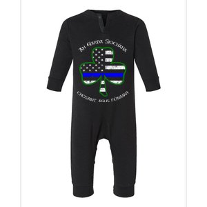 Irish Police Shamrock Gift Gaelic Police Saying Infant Fleece One Piece