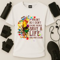 I Paint So I Don't Choke People Save A Life send Paint Color Performance Shirt