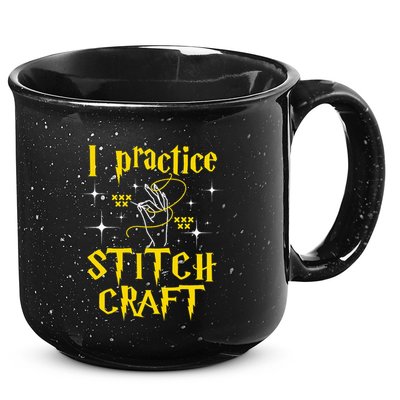 I Practice Stitch Craft Cross Stitching Cross Stitcher 15oz Campfire Ceramic Mug