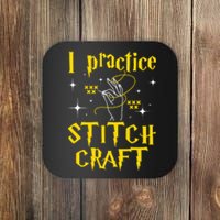 I Practice Stitch Craft Cross Stitching Cross Stitcher Coaster