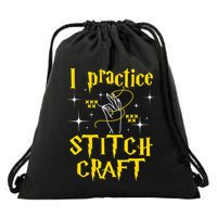 I Practice Stitch Craft Cross Stitching Cross Stitcher Drawstring Bag