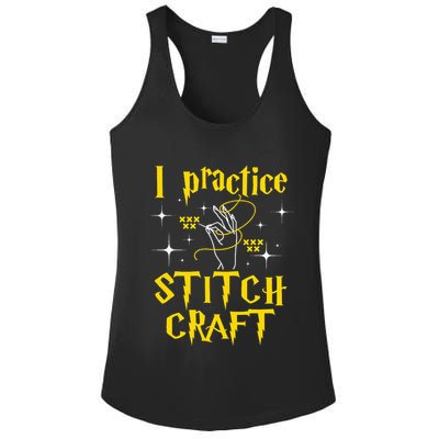 I Practice Stitch Craft Cross Stitching Cross Stitcher Ladies PosiCharge Competitor Racerback Tank