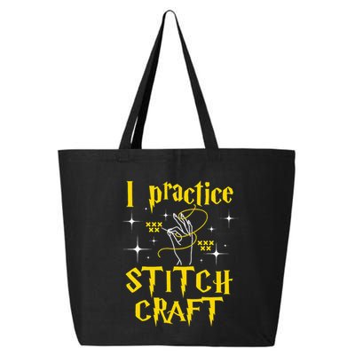 I Practice Stitch Craft Cross Stitching Cross Stitcher 25L Jumbo Tote