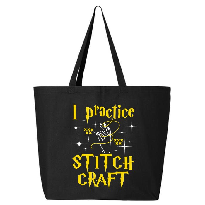 I Practice Stitch Craft Cross Stitching Cross Stitcher 25L Jumbo Tote