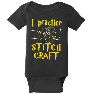 I Practice Stitch Craft Cross Stitching Cross Stitcher Baby Bodysuit