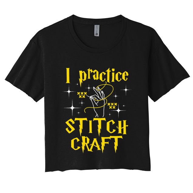 I Practice Stitch Craft Cross Stitching Cross Stitcher Crop Top
