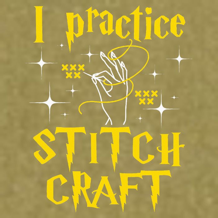 I Practice Stitch Craft Cross Stitching Cross Stitcher Garment-Dyed Women's Muscle Tee