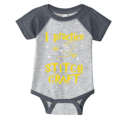 I Practice Stitch Craft Cross Stitching Cross Stitcher Infant Baby Jersey Bodysuit
