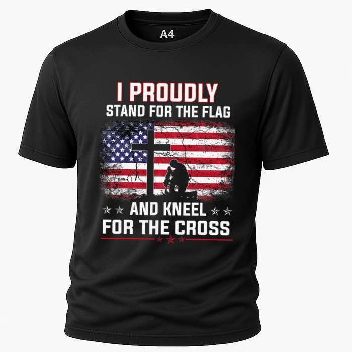 I Proudly Stand For The Flag And Kneel For The Cross Performance Shirt