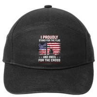 I Proudly Stand For The Flag And Kneel For The Cross 7-Panel Snapback Hat