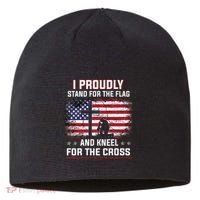 I Proudly Stand For The Flag And Kneel For The Cross Sustainable Beanie