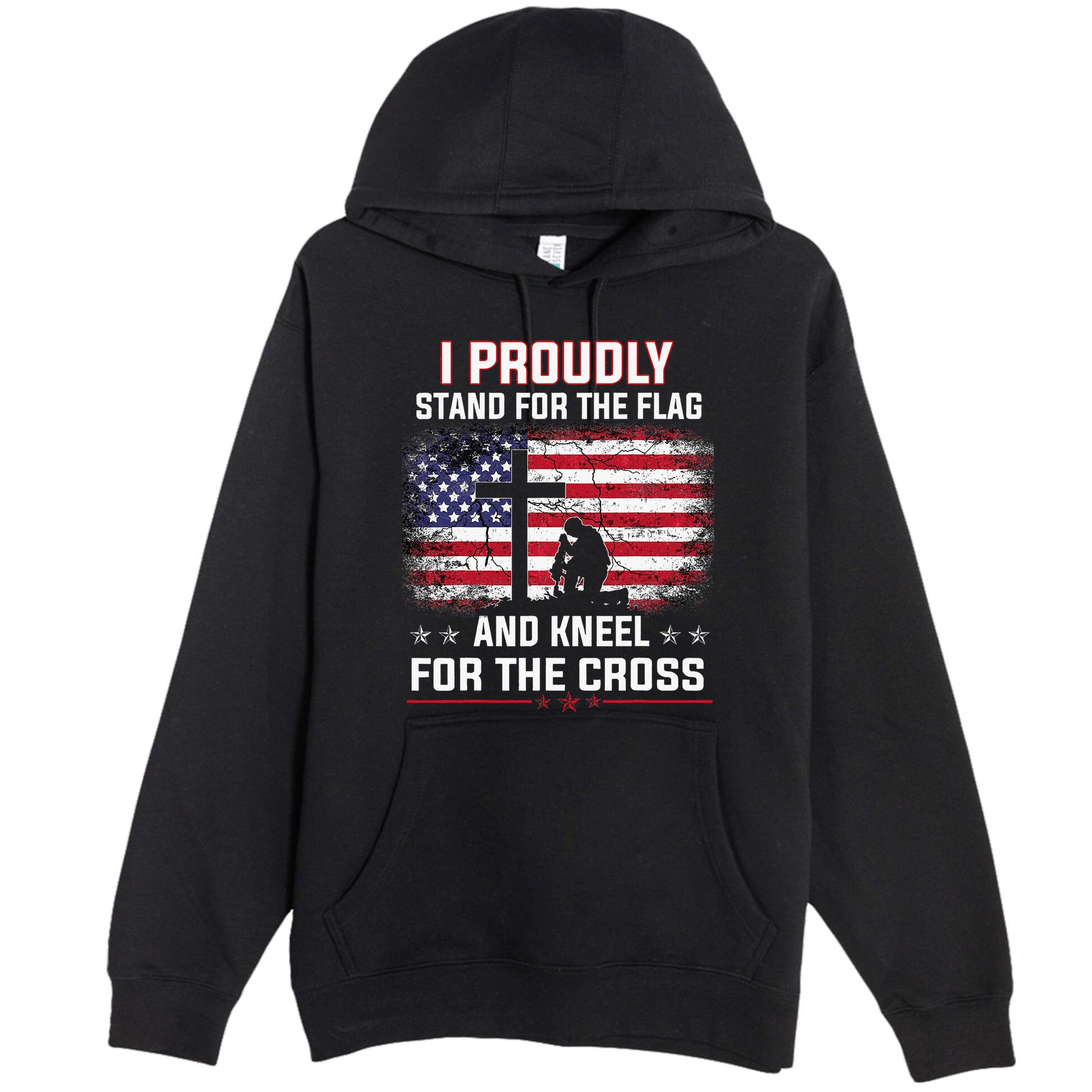 I Proudly Stand For The Flag And Kneel For The Cross Premium Pullover Hoodie