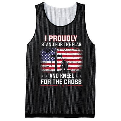 I Proudly Stand For The Flag And Kneel For The Cross Mesh Reversible Basketball Jersey Tank