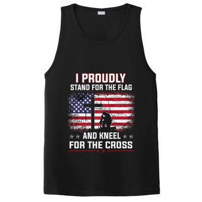 I Proudly Stand For The Flag And Kneel For The Cross PosiCharge Competitor Tank