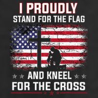 I Proudly Stand For The Flag And Kneel For The Cross Microfiber Hand Towel
