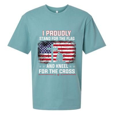I Proudly Stand For The Flag And Kneel For The Cross Sueded Cloud Jersey T-Shirt