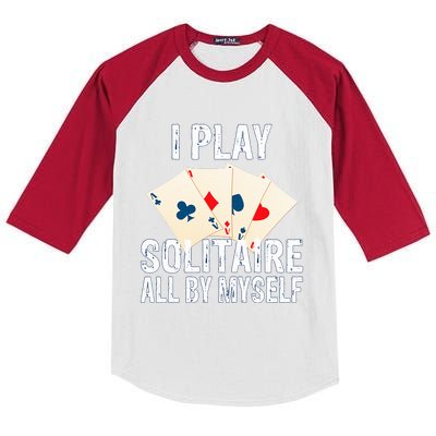 I Play Solitaire Board Games Player Lover Gifts Funny Kids Colorblock Raglan Jersey