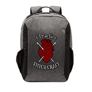 I Practice Stitch Craft Crocheting Lover Anatomical Heart Cool Gift Vector Backpack