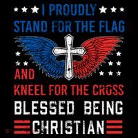 I Proudly Stand For The Flag And Kneel For The Cross Usa Funny Gift Sustainable Bucket Hat