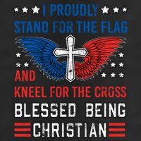 I Proudly Stand For The Flag And Kneel For The Cross Usa Funny Gift Golf Towel