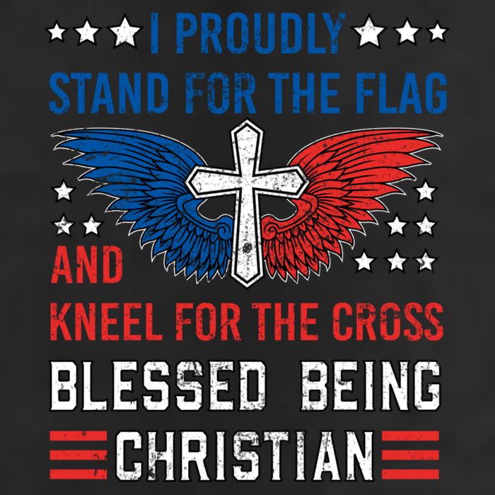 I Proudly Stand For The Flag And Kneel For The Cross Usa Funny Gift Golf Towel