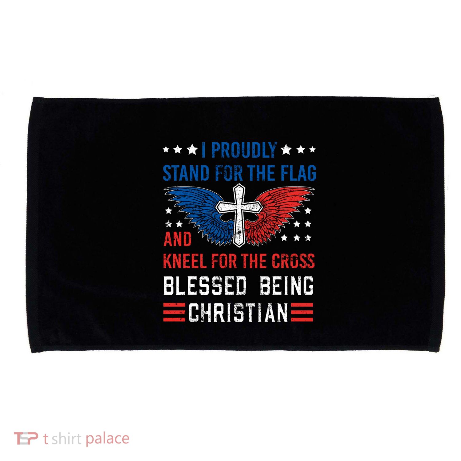I Proudly Stand For The Flag And Kneel For The Cross Usa Funny Gift Microfiber Hand Towel