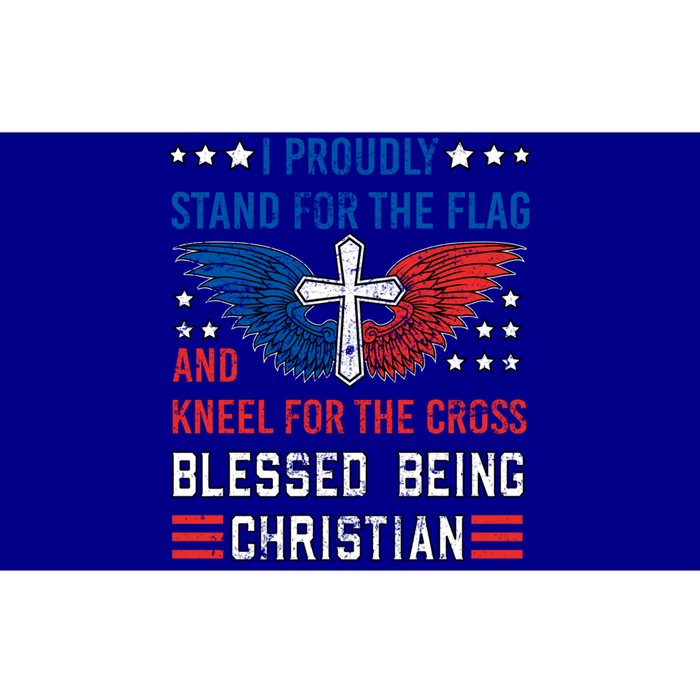 I Proudly Stand For The Flag And Kneel For The Cross Usa Funny Gift Bumper Sticker