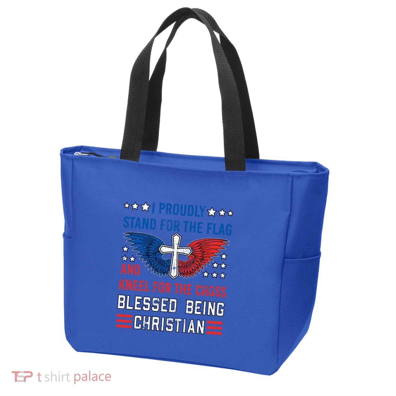 I Proudly Stand For The Flag And Kneel For The Cross Usa Funny Gift Zip Tote Bag