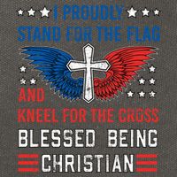I Proudly Stand For The Flag And Kneel For The Cross Usa Funny Gift Cotton Canvas Backpack