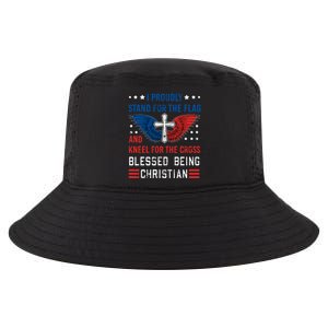 I Proudly Stand For The Flag And Kneel For The Cross Usa Funny Gift Cool Comfort Performance Bucket Hat