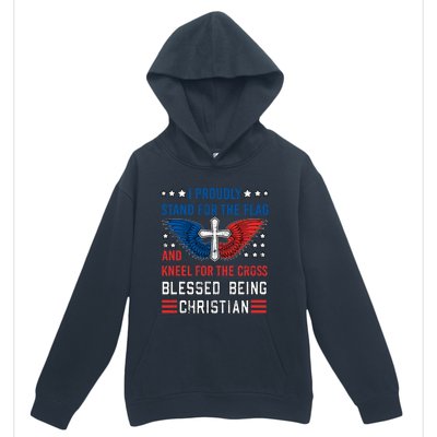 I Proudly Stand For The Flag And Kneel For The Cross Usa Funny Gift Urban Pullover Hoodie