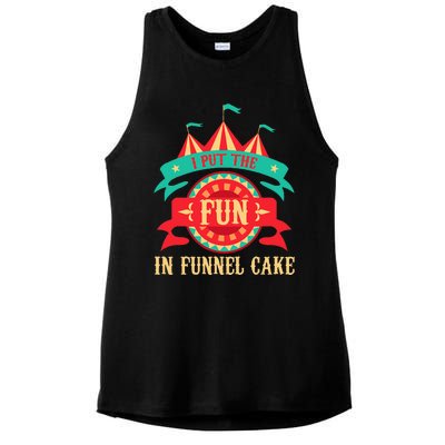 I Put The Fun In Funnel Cake Circus Birthday Ladies PosiCharge Tri-Blend Wicking Tank