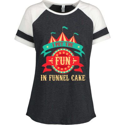 I Put The Fun In Funnel Cake Circus Birthday Enza Ladies Jersey Colorblock Tee