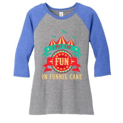 I Put The Fun In Funnel Cake Circus Birthday Women's Tri-Blend 3/4-Sleeve Raglan Shirt