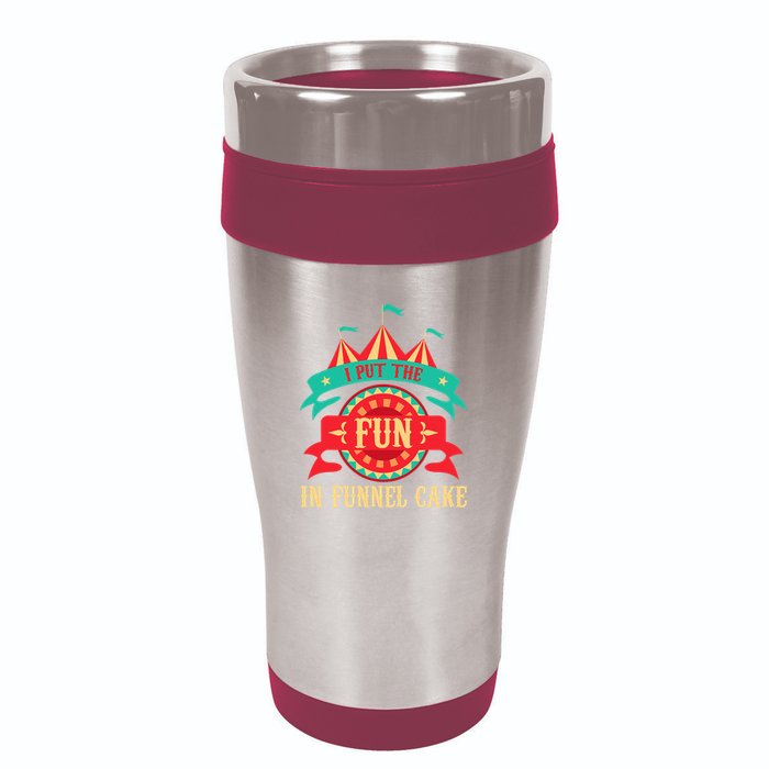 I Put The Fun In Funnel Cake Circus Birthday 16oz Travel Tumbler