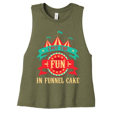 I Put The Fun In Funnel Cake Circus Birthday Women's Racerback Cropped Tank