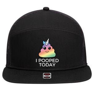 I Pooped Today Sarcastic Adult Humor Party 7 Panel Mesh Trucker Snapback Hat