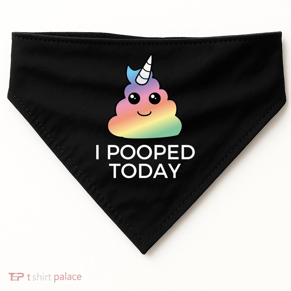 I Pooped Today Sarcastic Adult Humor Party USA-Made Doggie Bandana