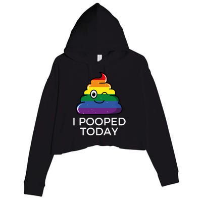 I Pooped Today Sarcastic Adult Humor Party Crop Fleece Hoodie