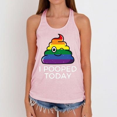 I Pooped Today Sarcastic Adult Humor Party Women's Knotted Racerback Tank