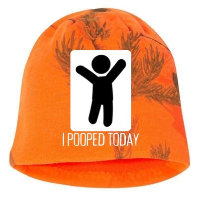 I Pooped Today Funny Humor I Pooped Kati - Camo Knit Beanie