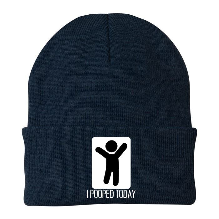 I Pooped Today Funny Humor I Pooped Knit Cap Winter Beanie